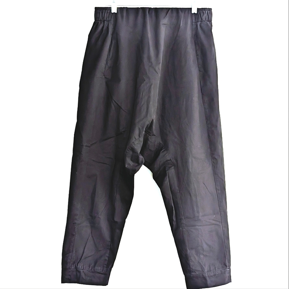 Azizi Black Cotton Drop-Crotch Pants – Elastic Waist – Size 1